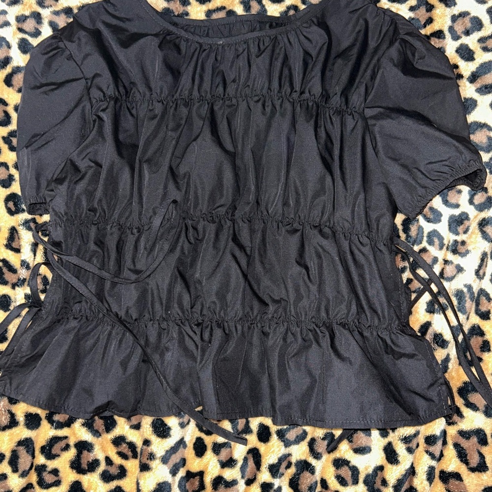 Black Ruched Blouse